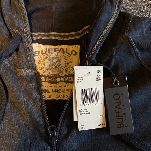 Buffalo David Bitton Hooded Long Sleeve Zip Up - Picture 2 of 3